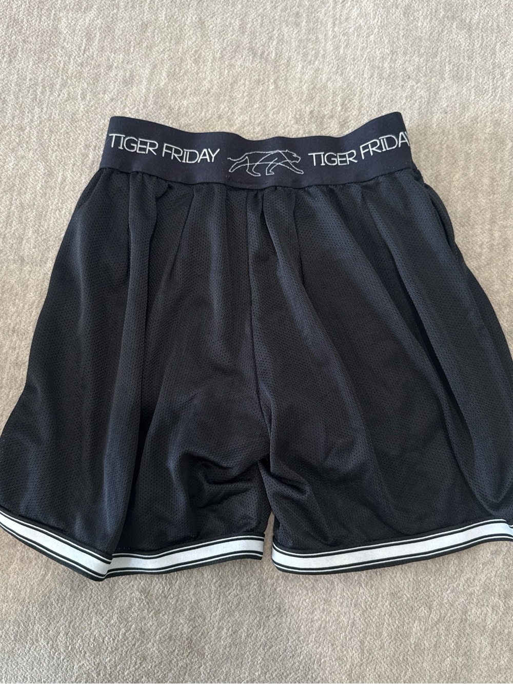 Tiger Friday Kids' Black Athletic Mesh Shorts